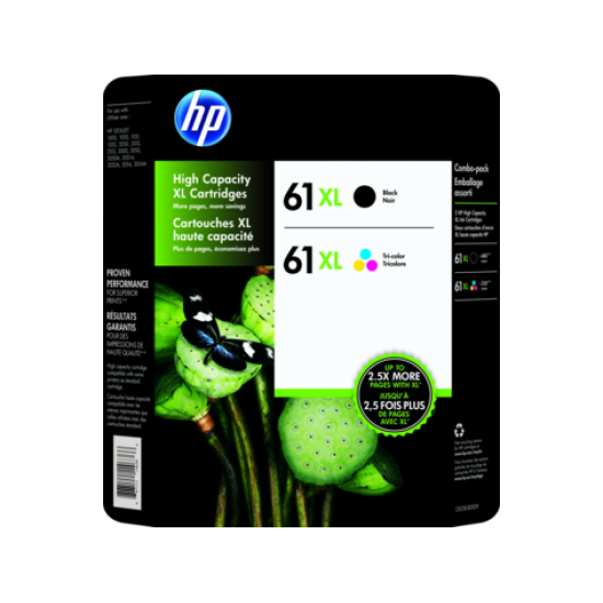 HP J3N03AA No. 61XL 加大裝黑色+彩色打印墨盒系列及相片超值包 (連60 張/10 x 15 cm相紙)